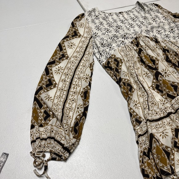 Free People Top Babydoll Oversized Tunic Boho Tiered Hi Low Size S Festival - Picture 8 of 9